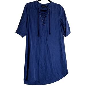 Dress Forum Los Angeles California Mini Shift Dress TENCEL Women Small Blue NEW